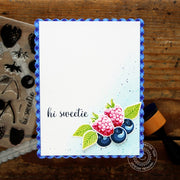 Sunny Studio Stamps Berry Bliss Card featuring Classic Gingham 6x6 Patterned Paper